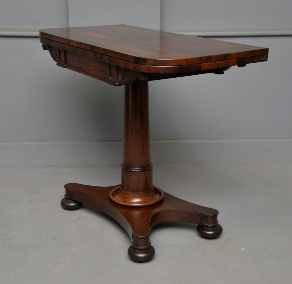 William IV Rosewood Fold-Over Card Side Table View XII