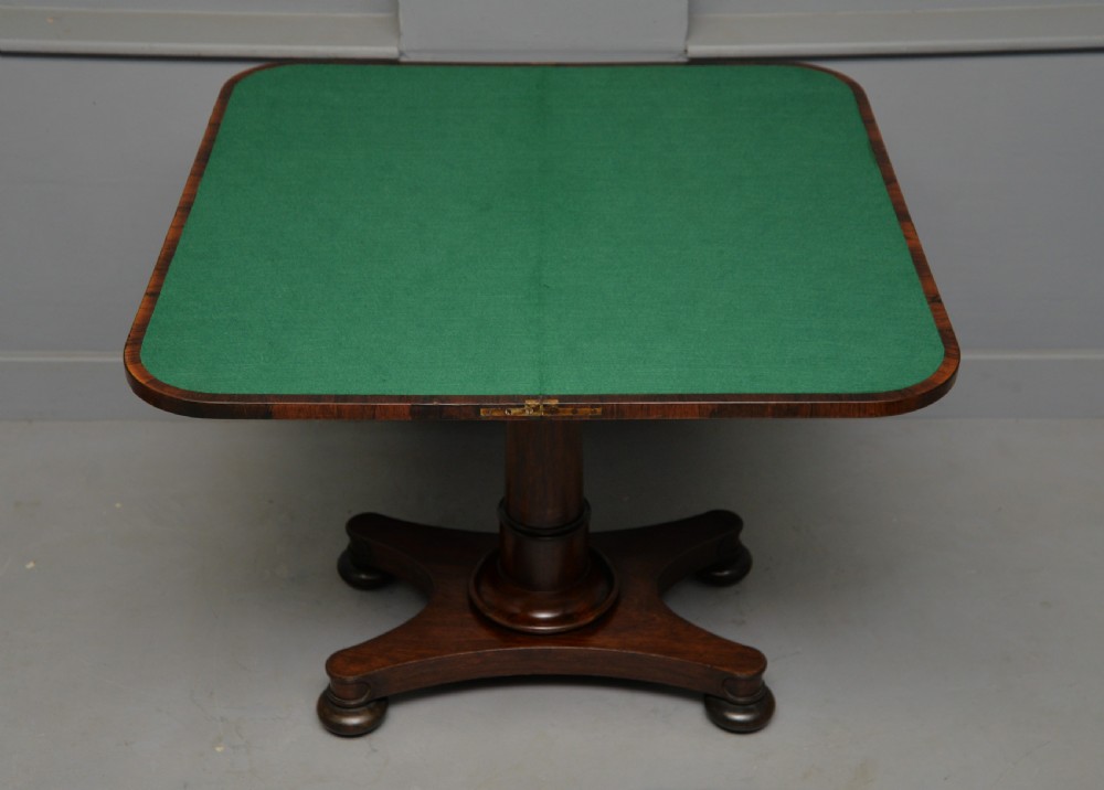 William IV Rosewood Fold-Over Card Side Table View XVI