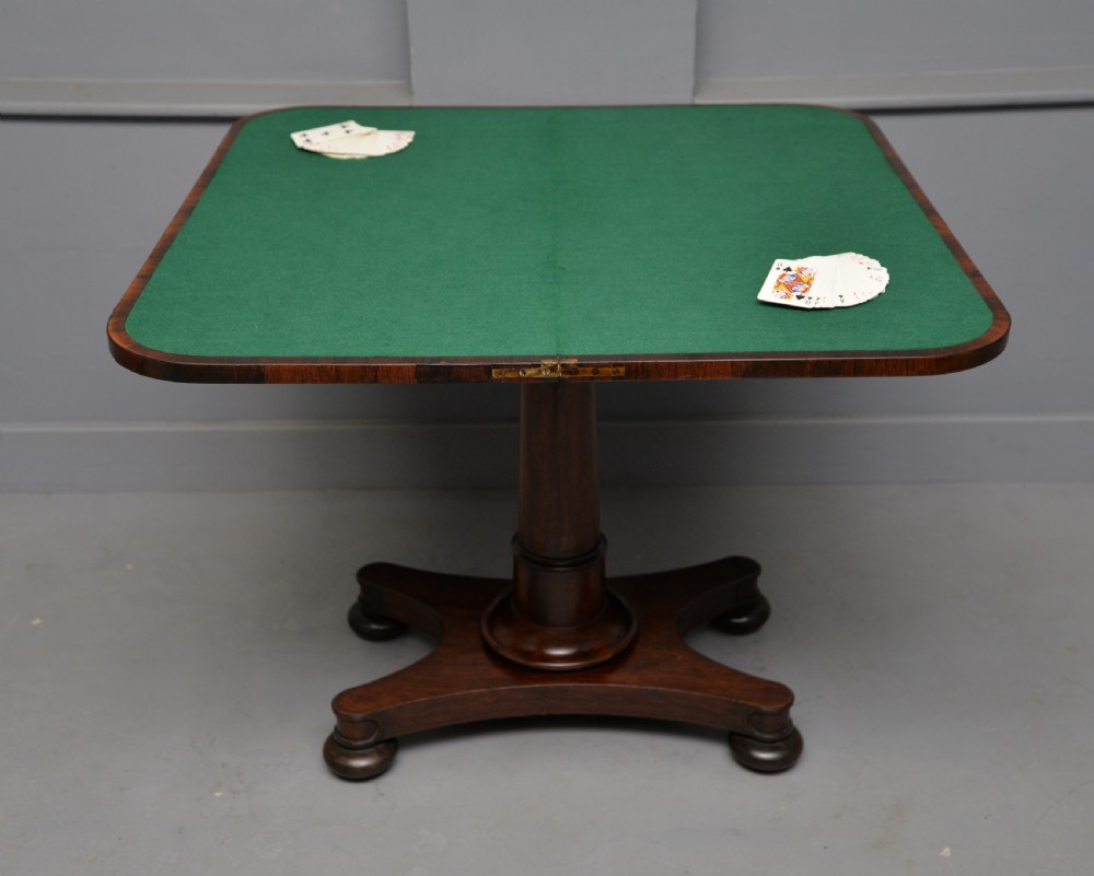 William IV Rosewood Fold-Over Card Side Table View XVII