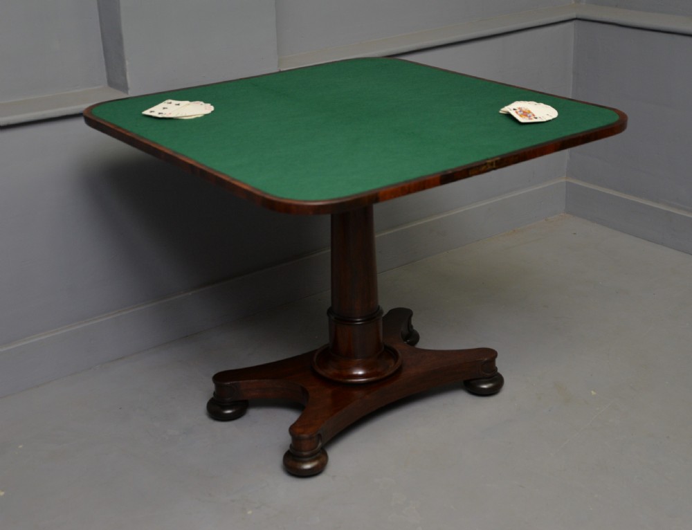 William IV Rosewood Fold-Over Card Side Table View XVIII