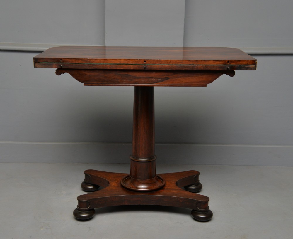 William IV Rosewood Fold-Over Card Side Table View XIX