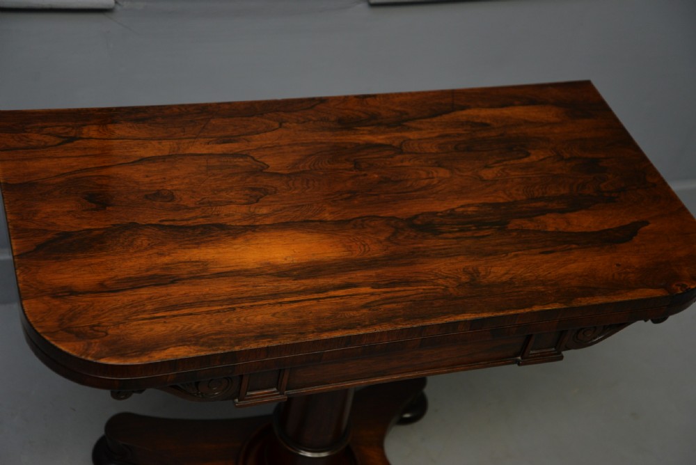 William IV Rosewood Fold-Over Card Side Table View XXI