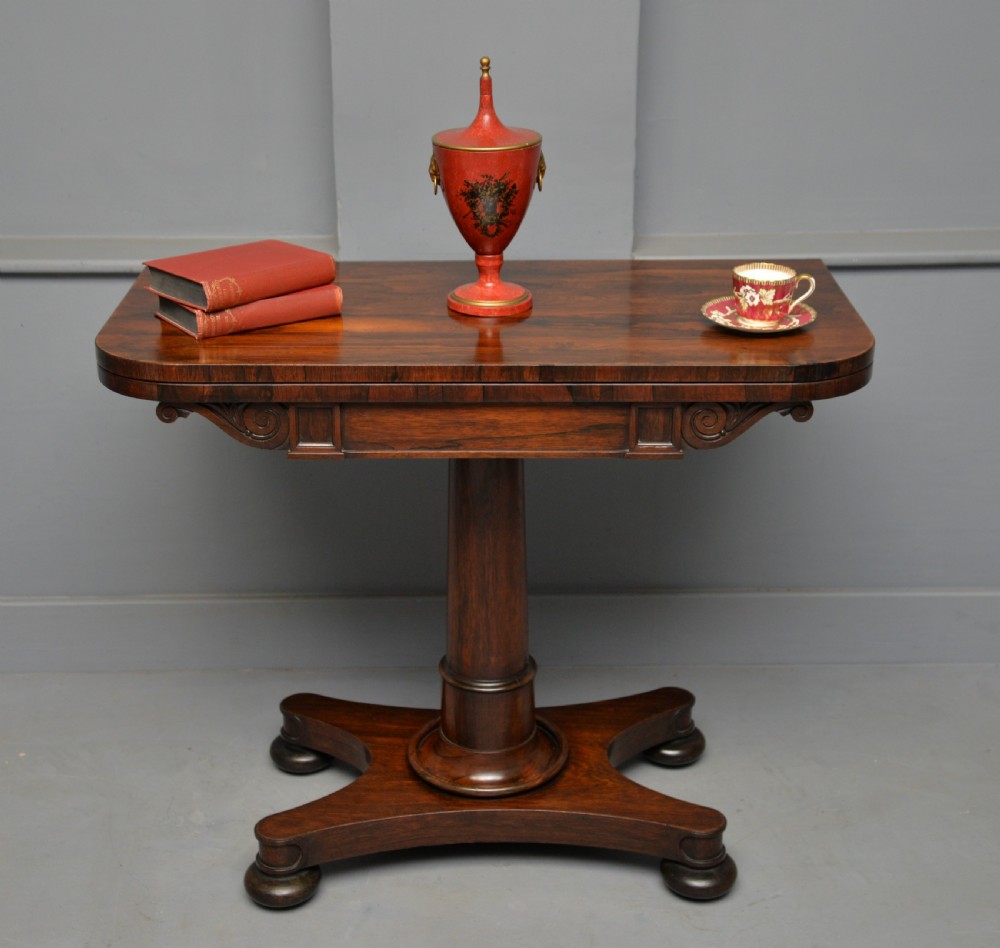 William IV Rosewood Fold-Over Card Side Table View XXII