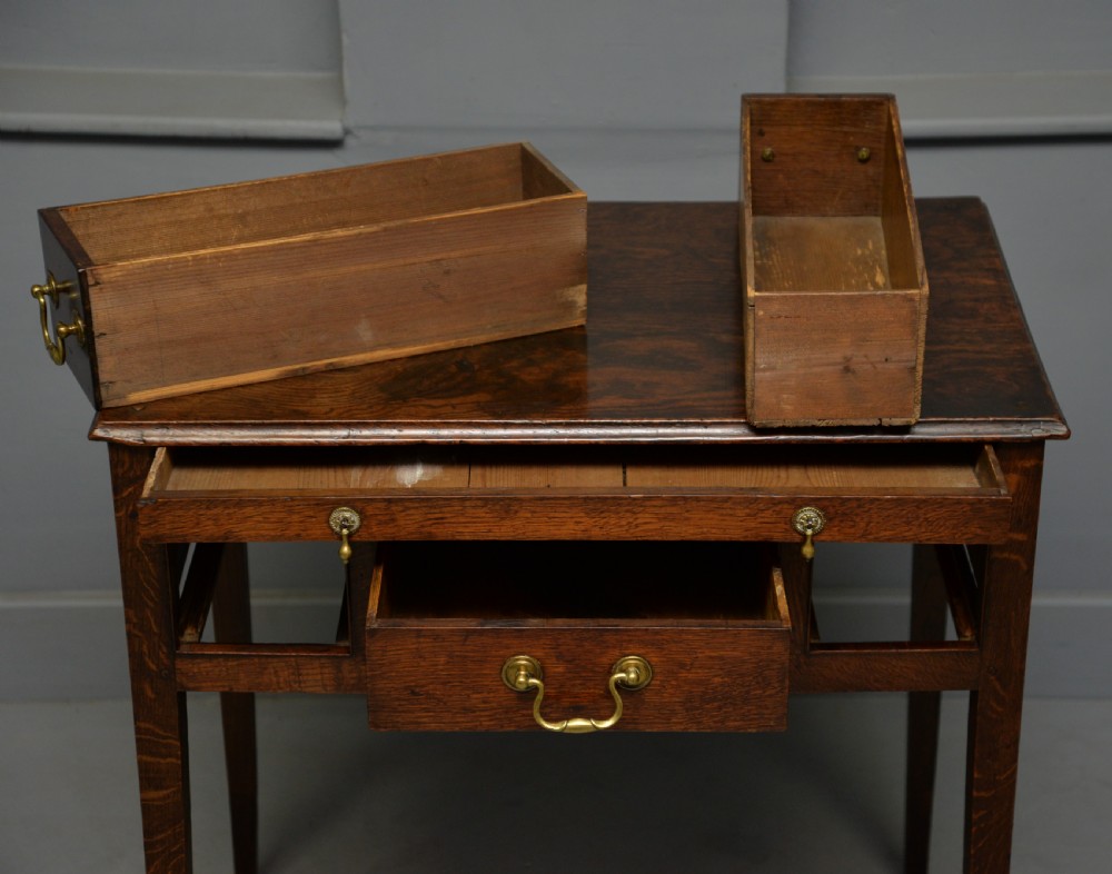 Charming Georgian Oak Lowboy Side Table View XV