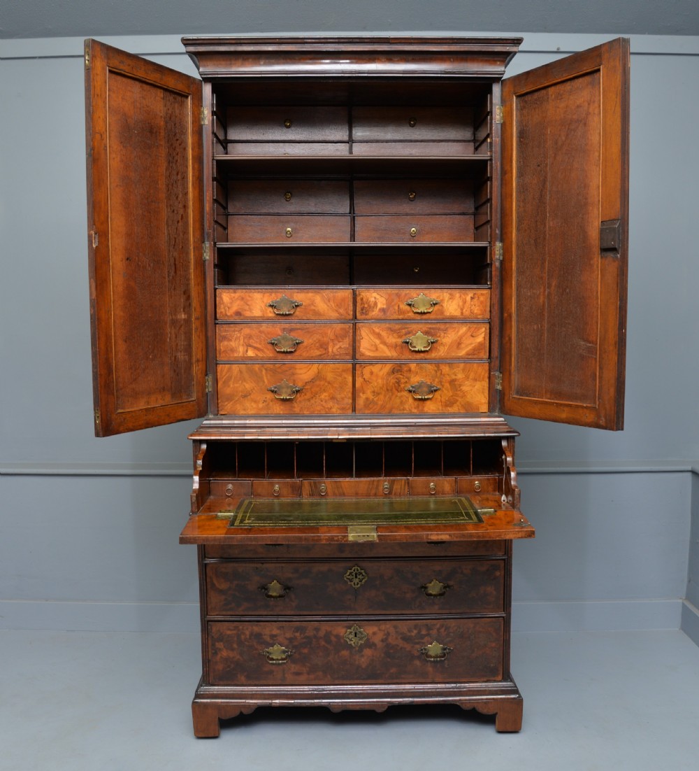 George II Walnut Secretaire Bookcase Desk c1730 View IV