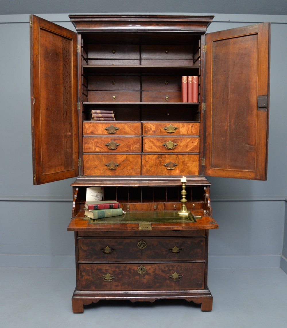 George II Walnut Secretaire Bookcase Desk c1730 View XV