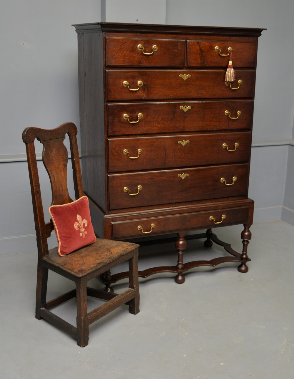 18th Century Georgian Provincial Oak Chest On Stand View II