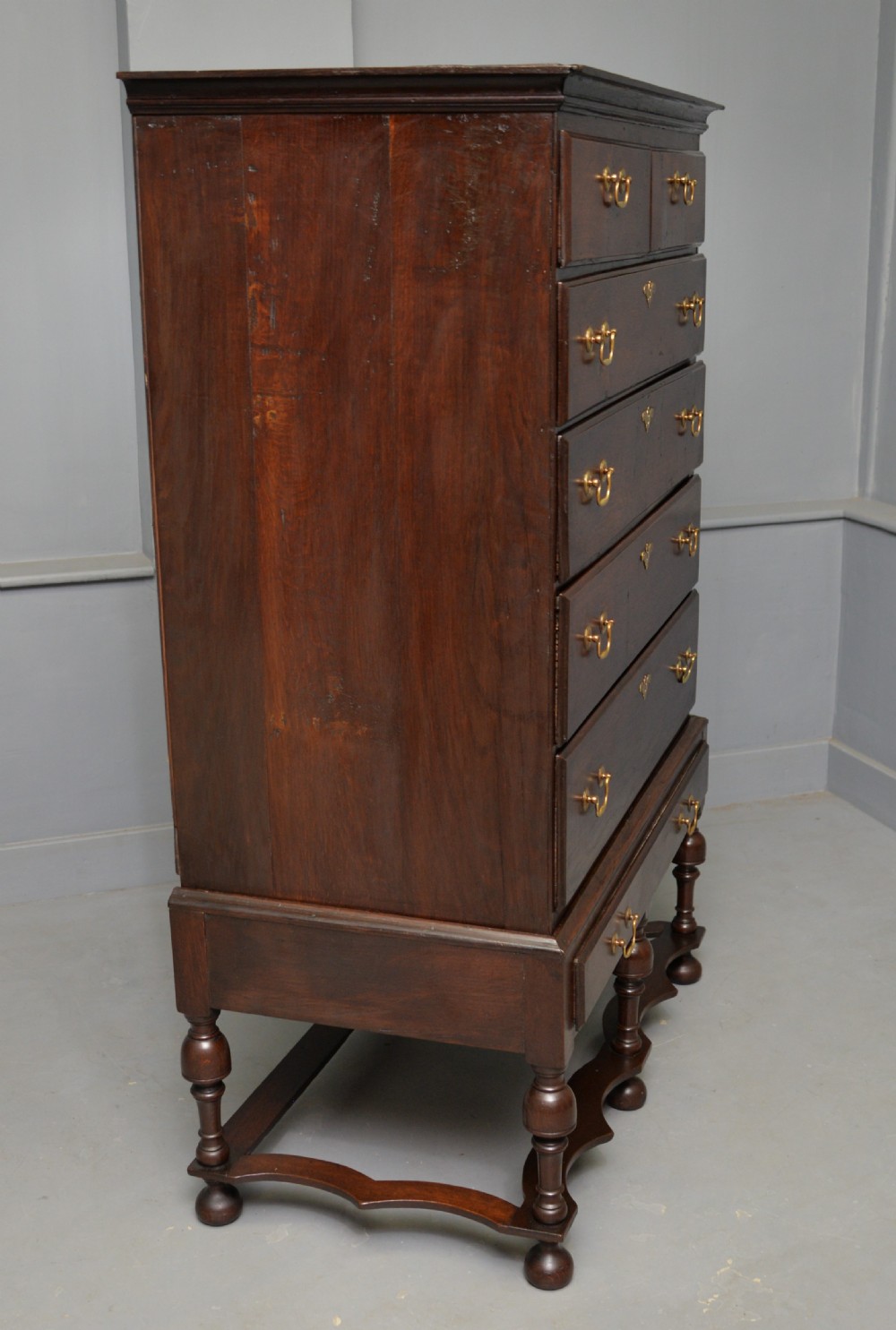 18th Century Georgian Provincial Oak Chest On Stand View IX