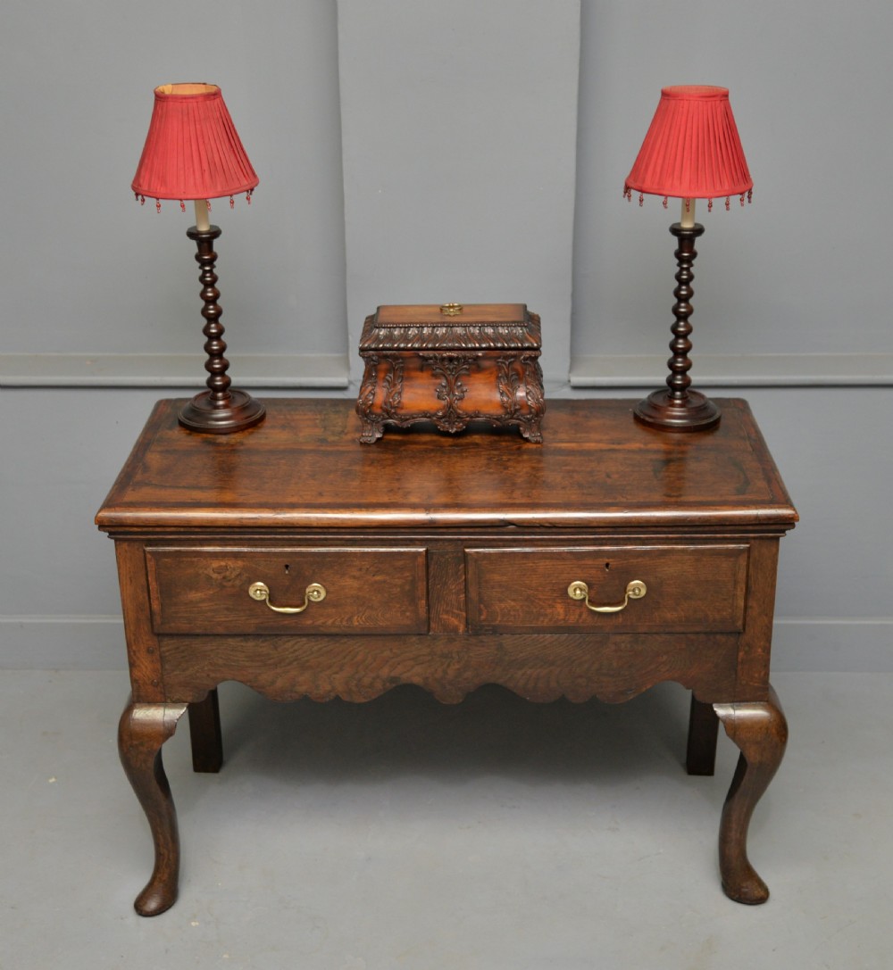Charming Small Georgian Oak Sideboard Dresser Base View III