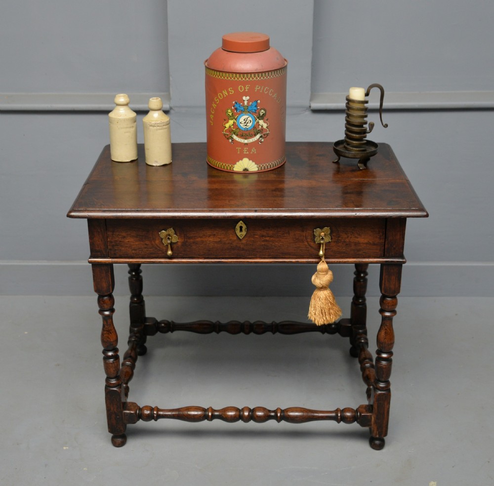 Charming 17th Century Oak Side Table View III
