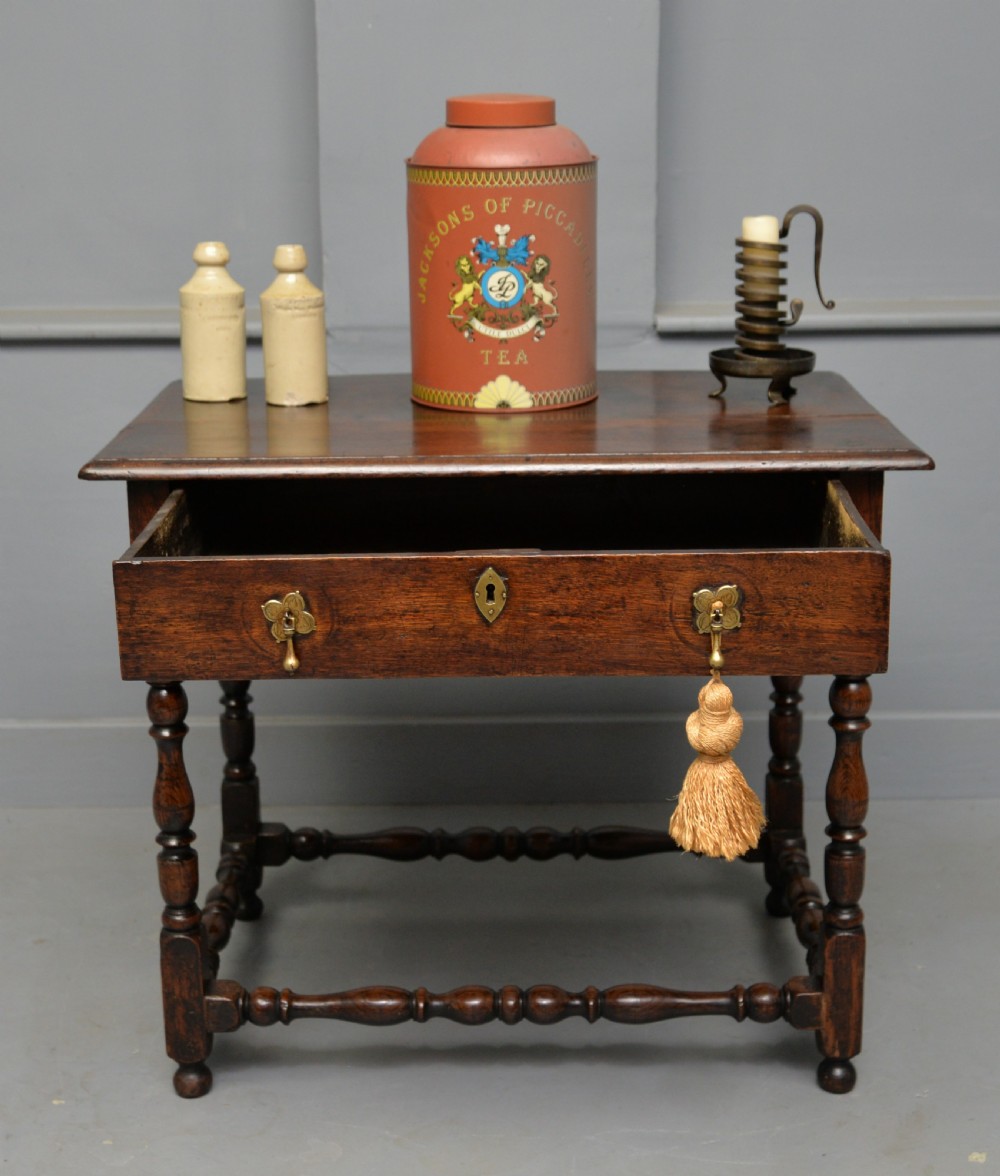 Charming 17th Century Oak Side Table View IV
