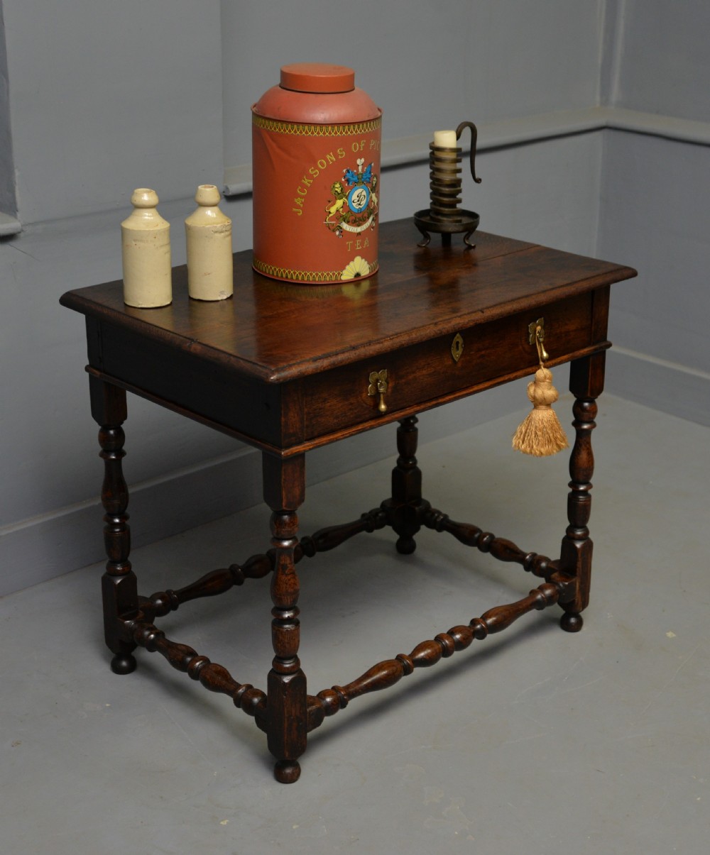 Charming 17th Century Oak Side Table View V