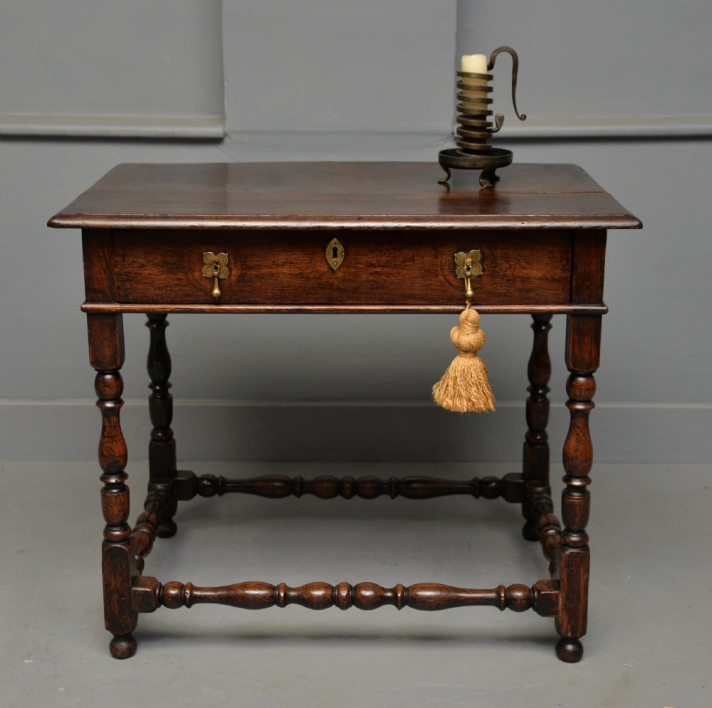 Charming 17th Century Oak Side Table View VIII