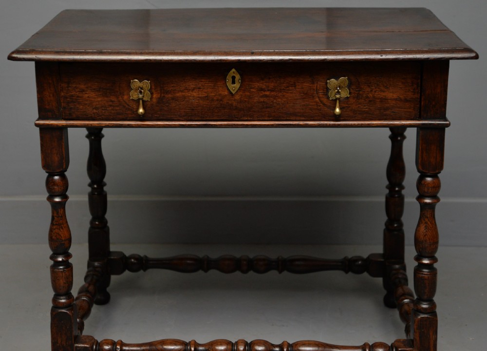 Charming 17th Century Oak Side Table View IX
