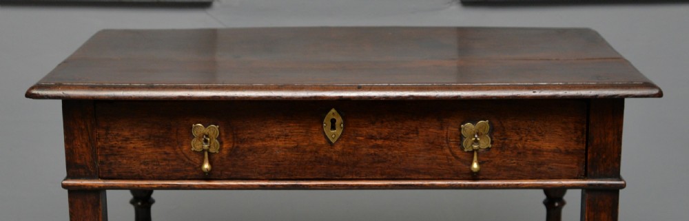 Charming 17th Century Oak Side Table View X