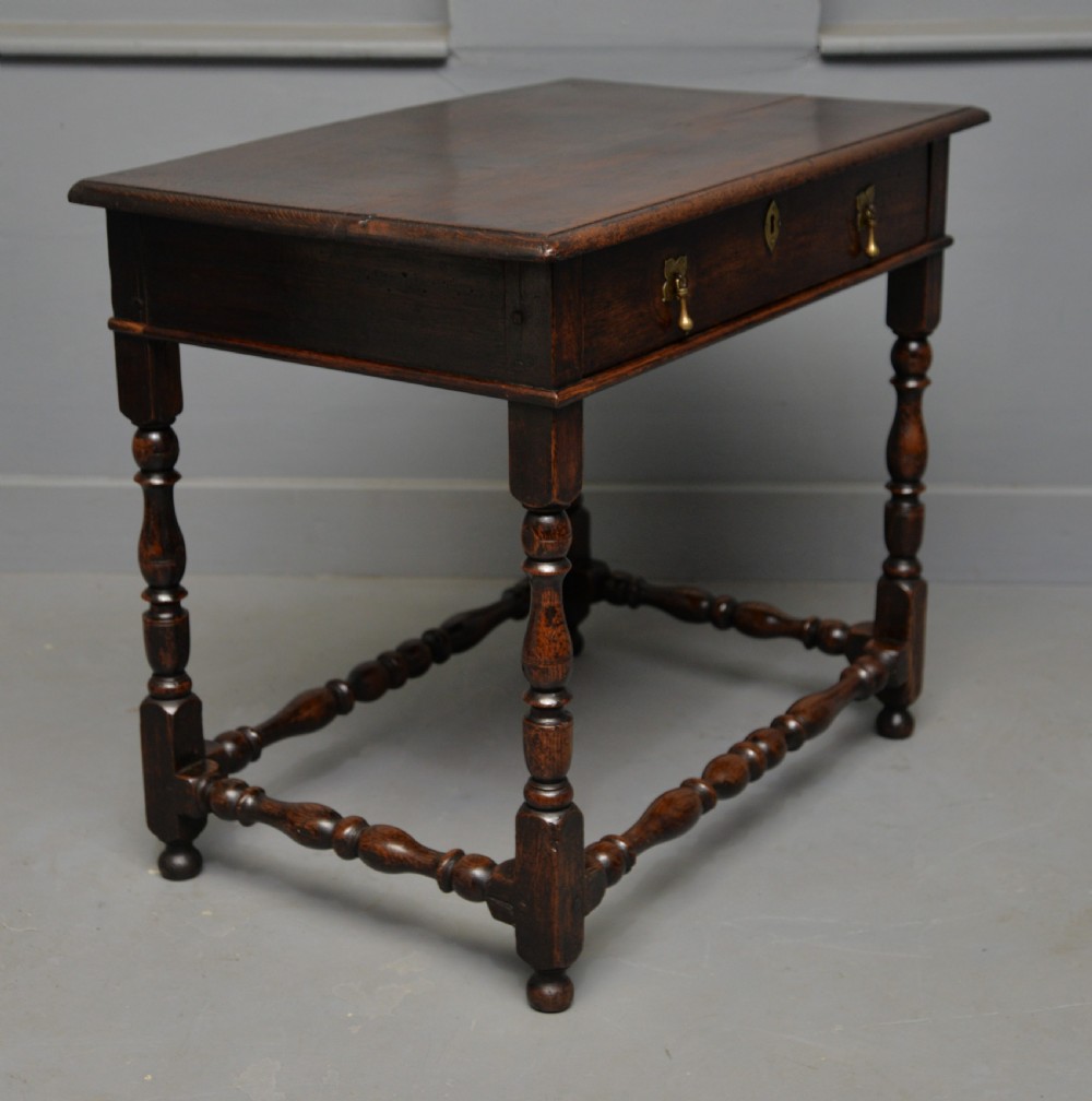 Charming 17th Century Oak Side Table View XI