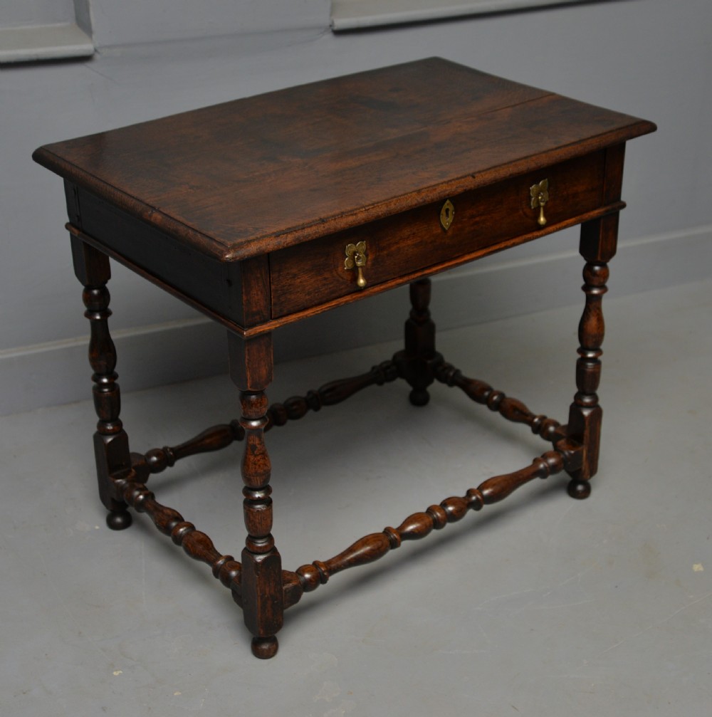 Charming 17th Century Oak Side Table View XVIII