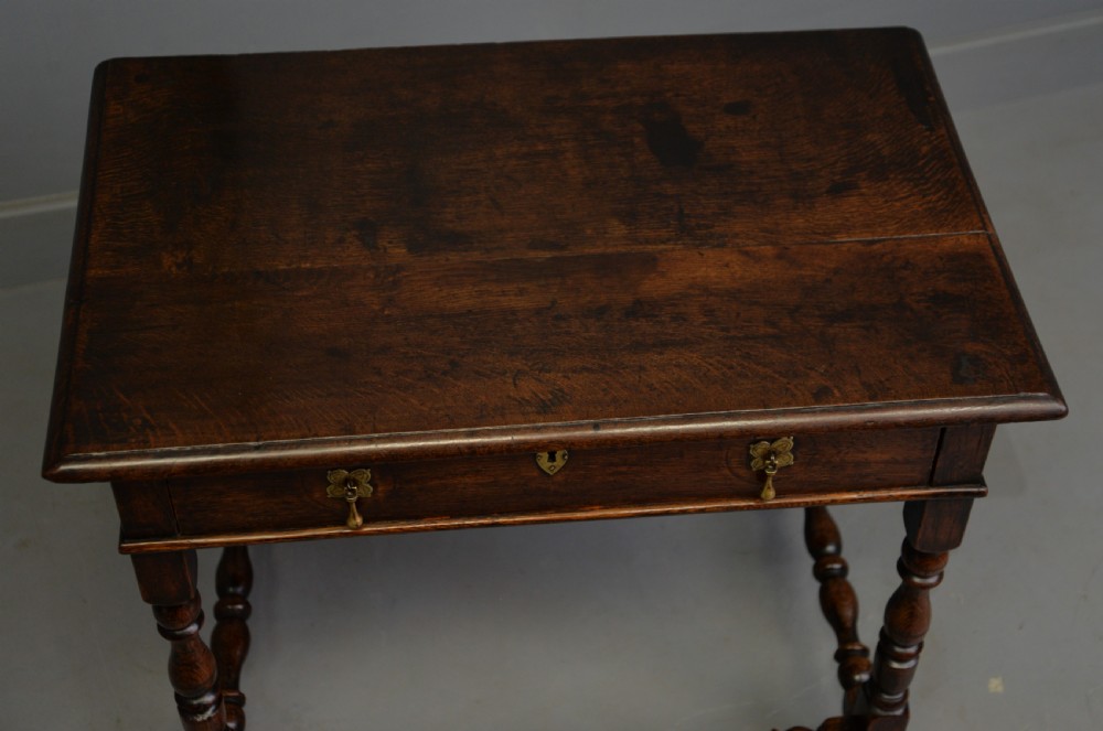 Charming 17th Century Oak Side Table View XIX