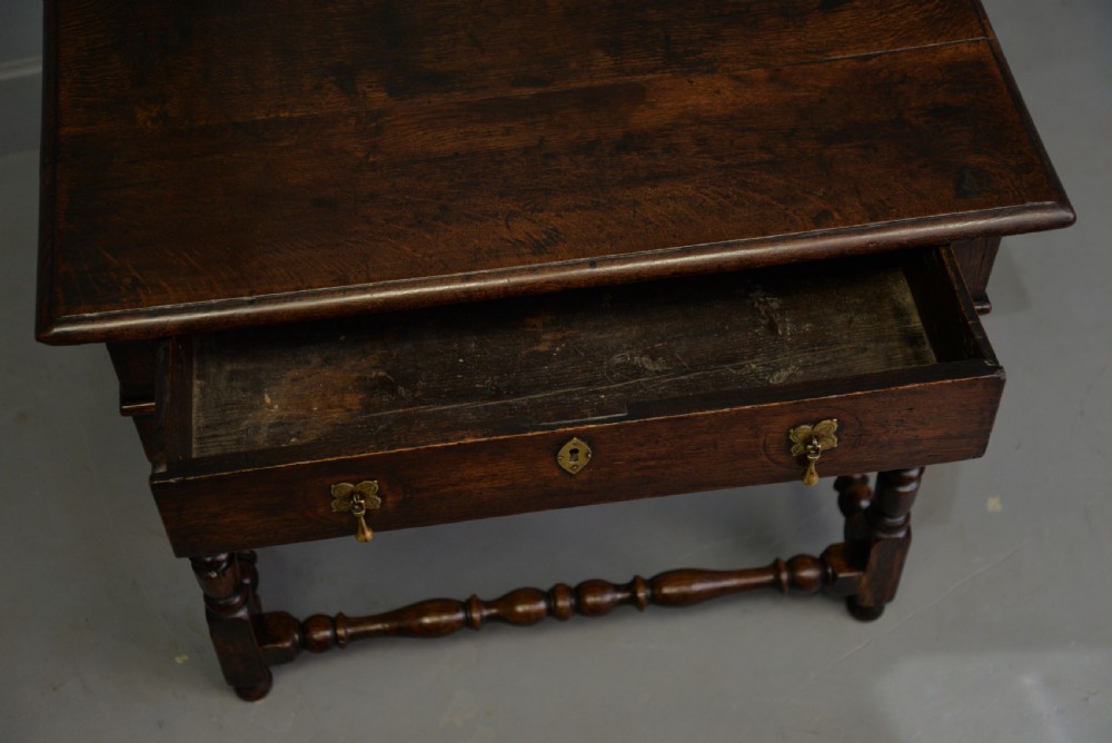 Charming 17th Century Oak Side Table View XX