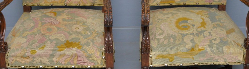 Pair Of Louis XIII Style Walnut Armchairs With Tapestry Upholstery View XIII