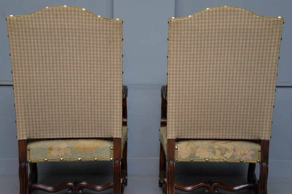 Pair Of Louis XIII Style Walnut Armchairs With Tapestry Upholstery View XVIII