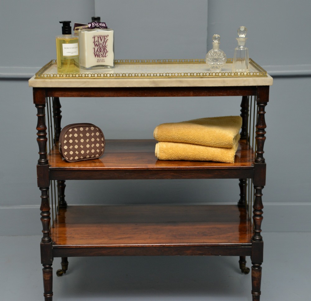Regency Rosewood & Marble Whatnot Shelves View VI