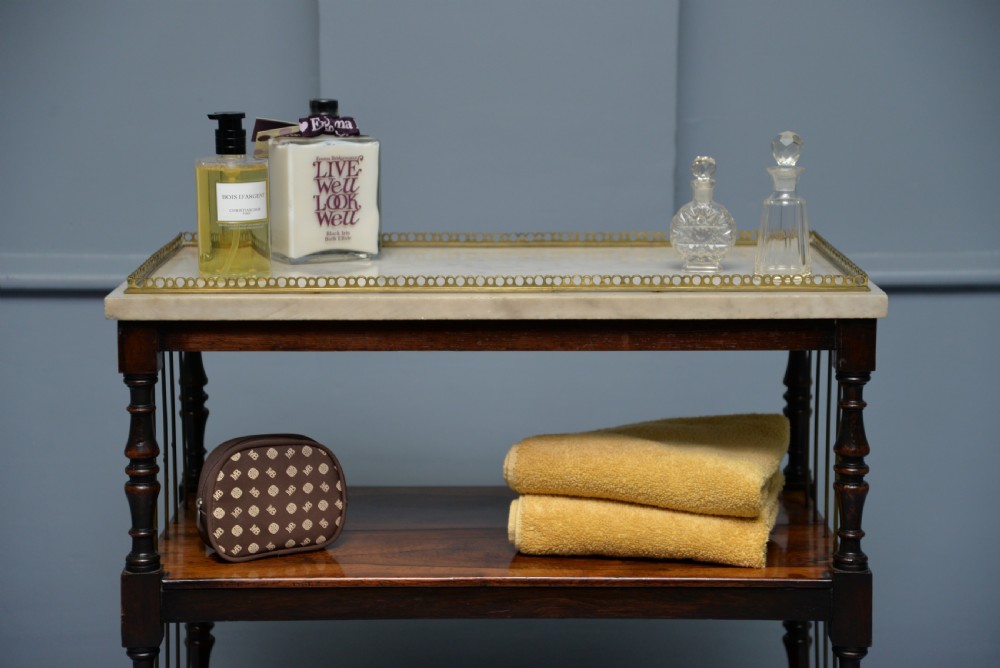 Regency Rosewood & Marble Whatnot Shelves View VII