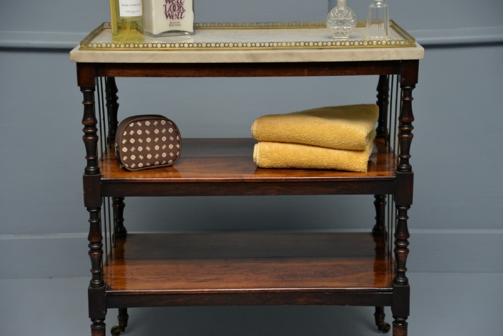 Regency Rosewood & Marble Whatnot Shelves View VIII