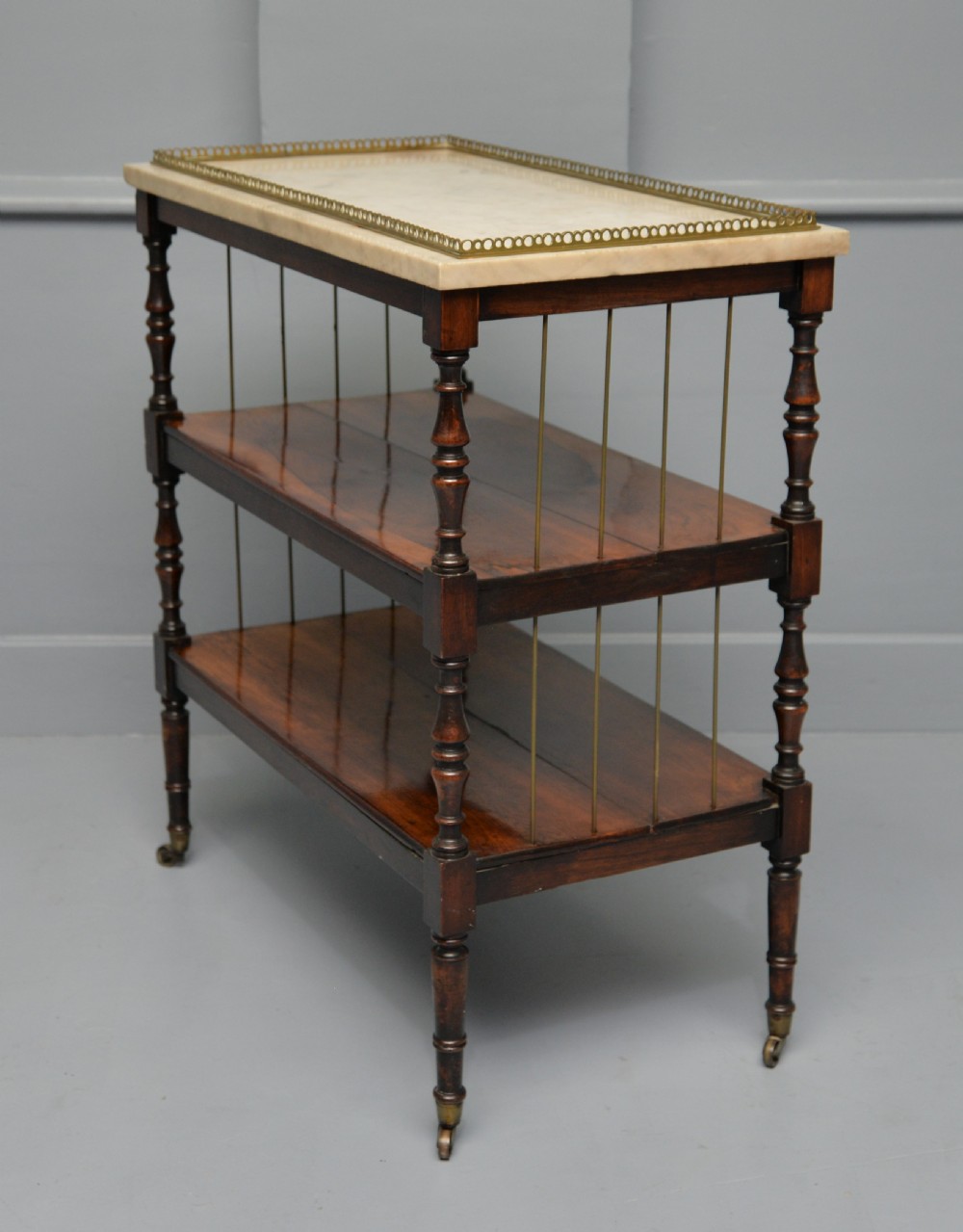 Regency Rosewood & Marble Whatnot Shelves View XI