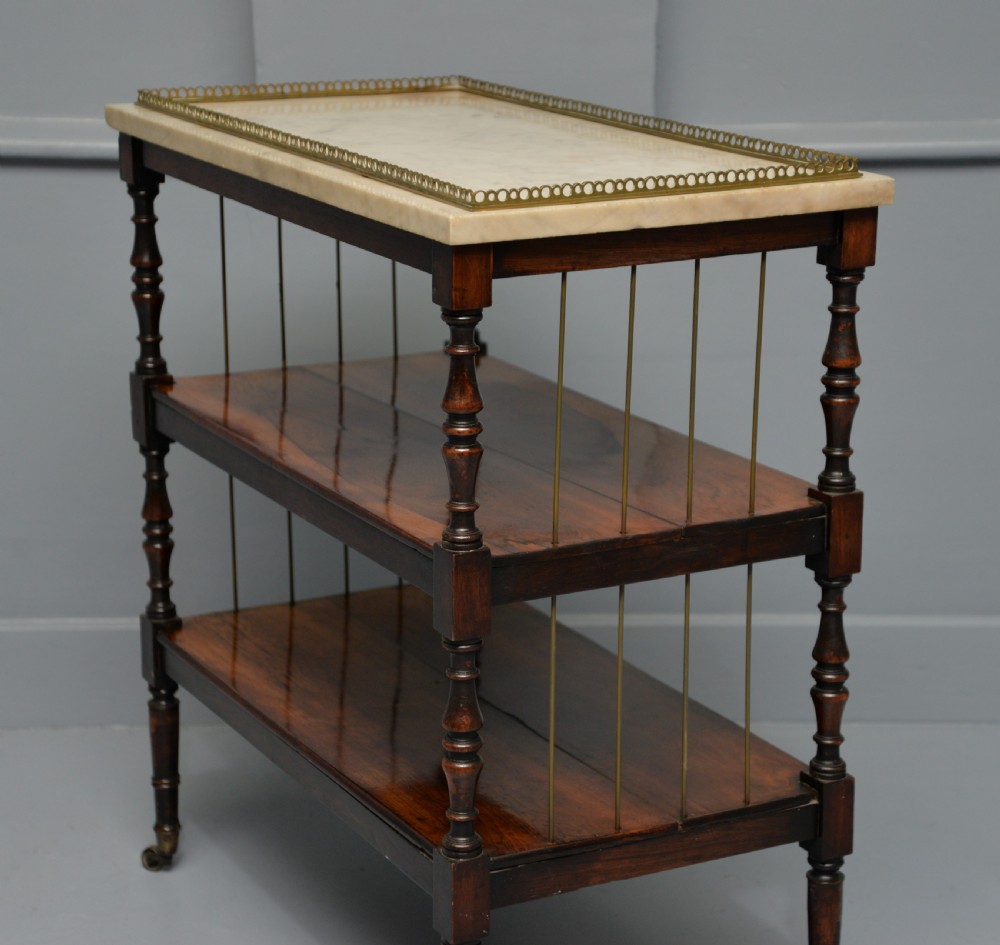 Regency Rosewood & Marble Whatnot Shelves View XII