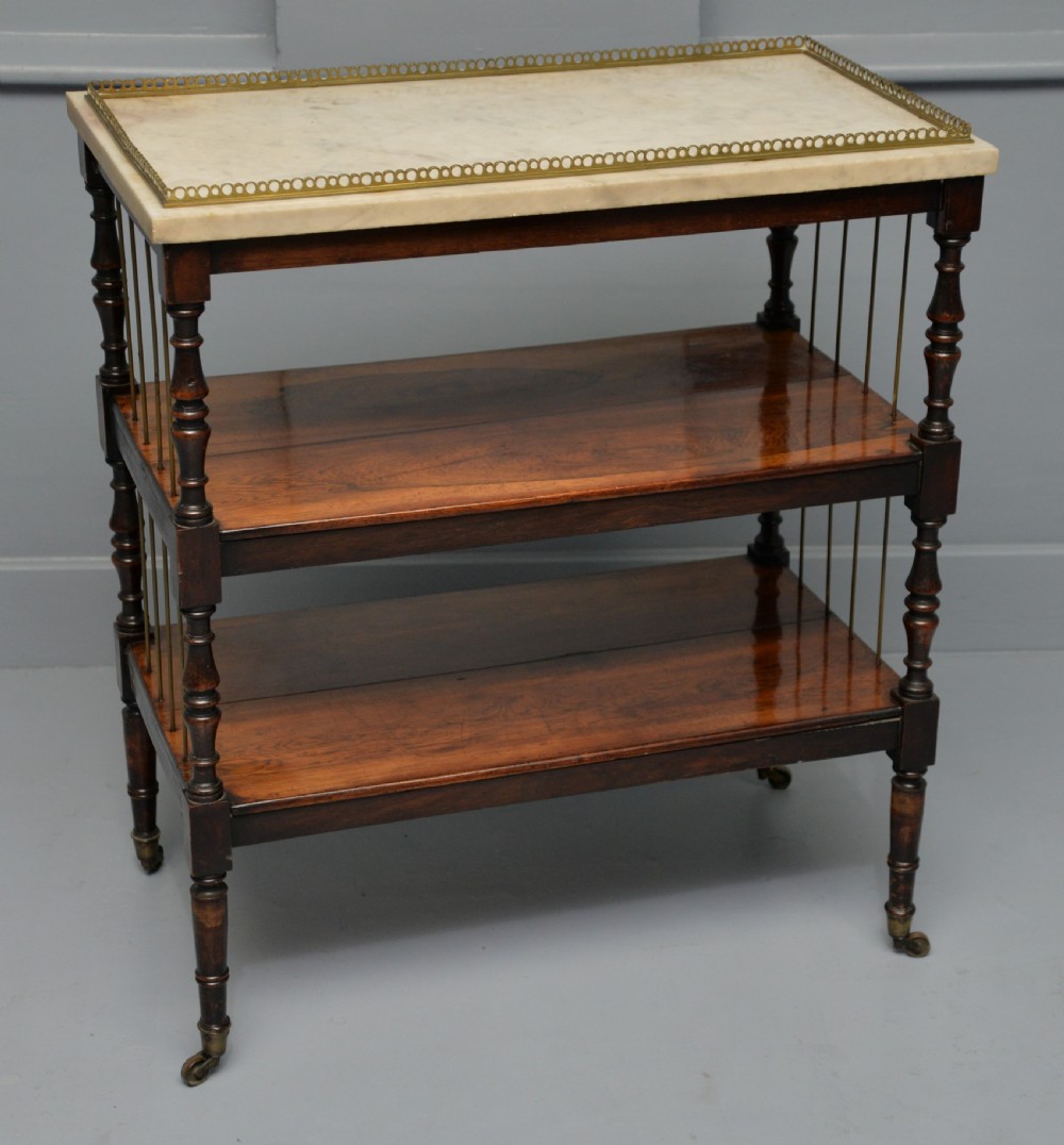 Regency Rosewood & Marble Whatnot Shelves View XIII