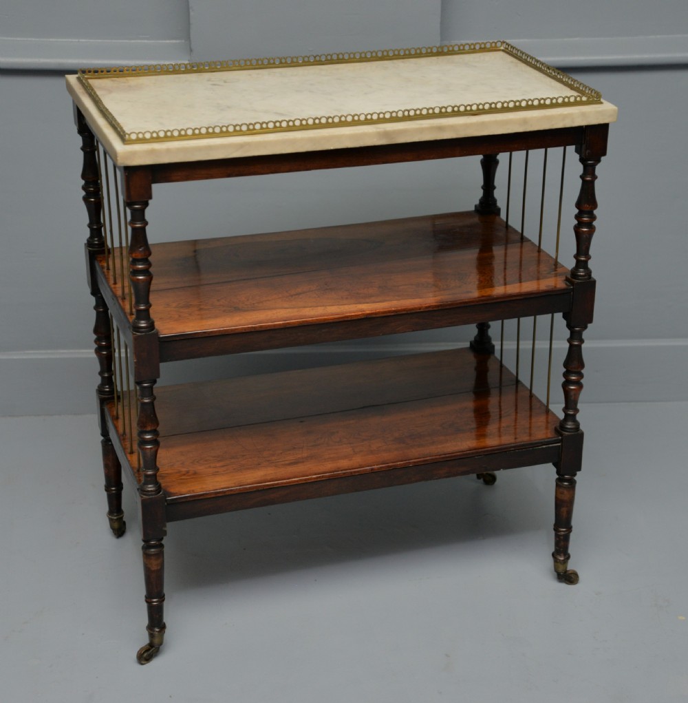 Regency Rosewood & Marble Whatnot Shelves View XV