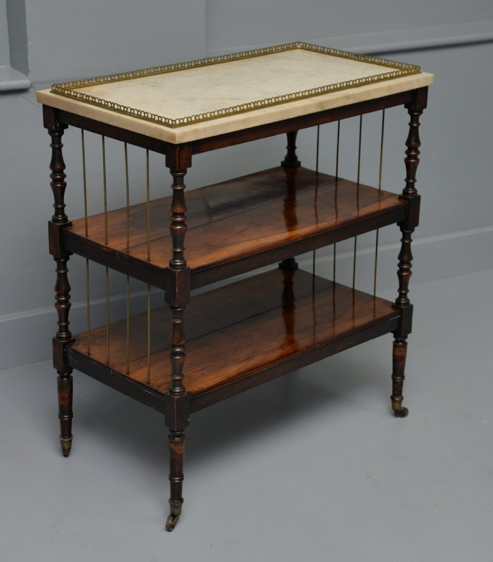 Regency Rosewood & Marble Whatnot Shelves View XVI