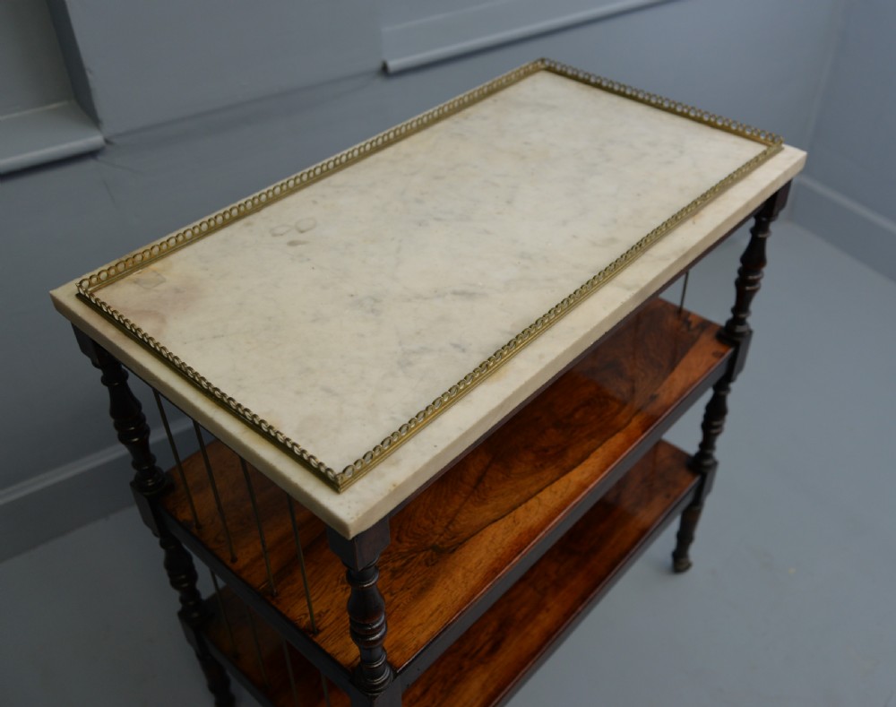 Regency Rosewood & Marble Whatnot Shelves View XIX