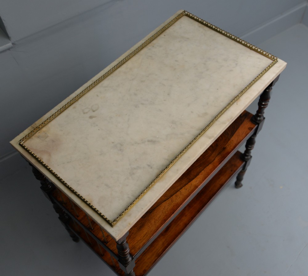 Regency Rosewood & Marble Whatnot Shelves View XXI