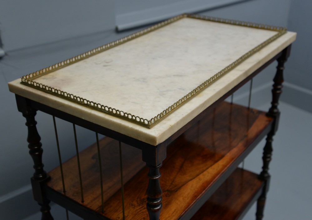 Regency Rosewood & Marble Whatnot Shelves View XXII