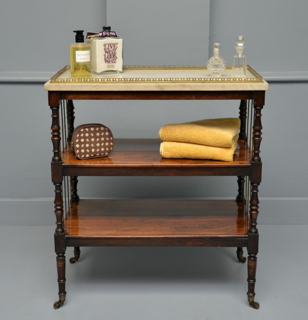 Regency Rosewood & Marble Whatnot Shelves View XXIV
