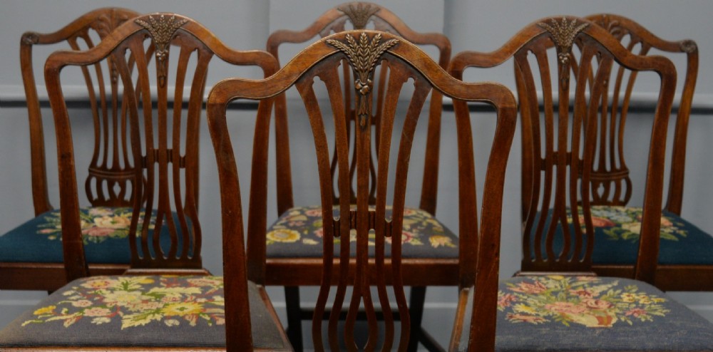 Set Of Six 18th Century Georgian Hepplewhite Mahogany Dining Chairs View III