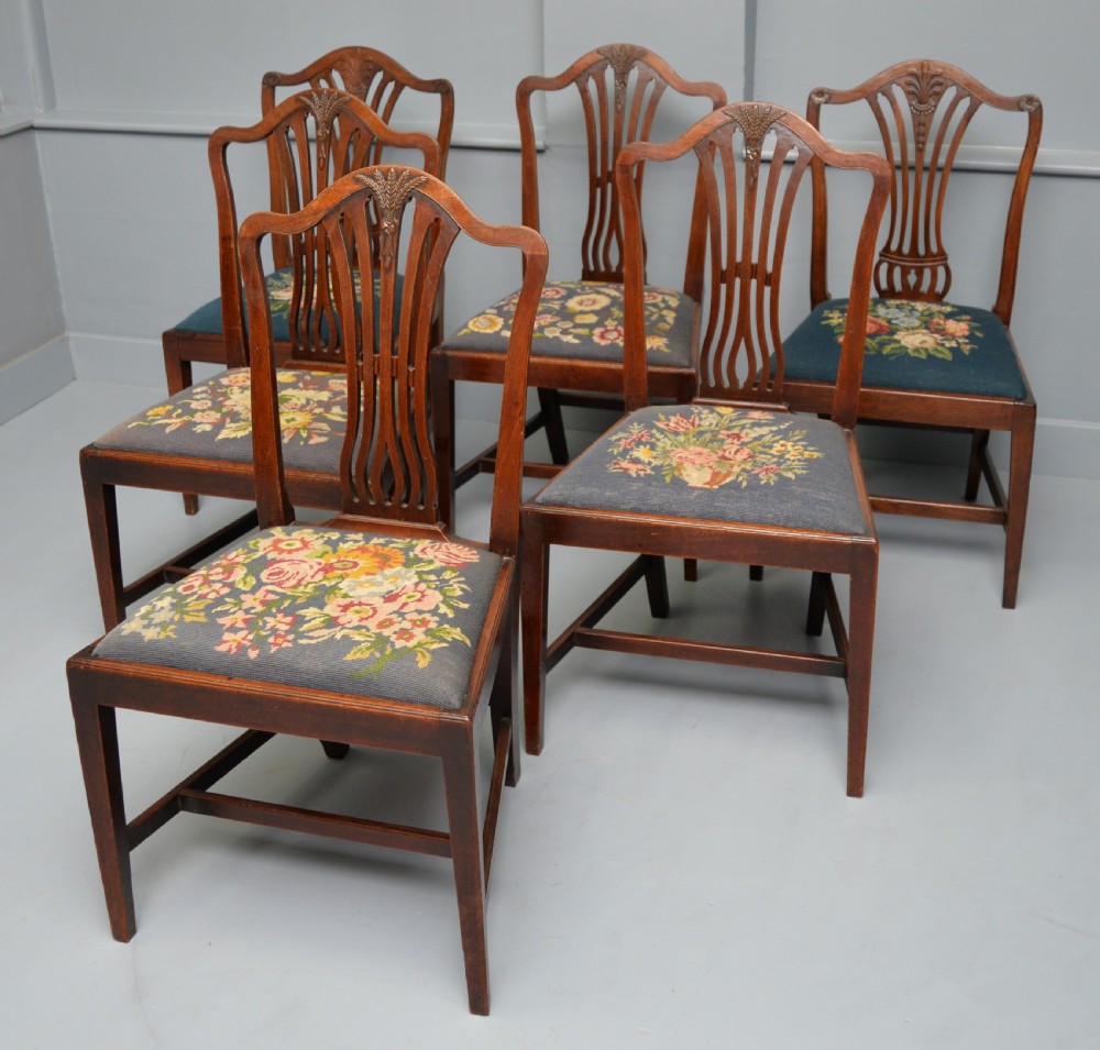 Set Of Six 18th Century Georgian Hepplewhite Mahogany Dining Chairs View VII