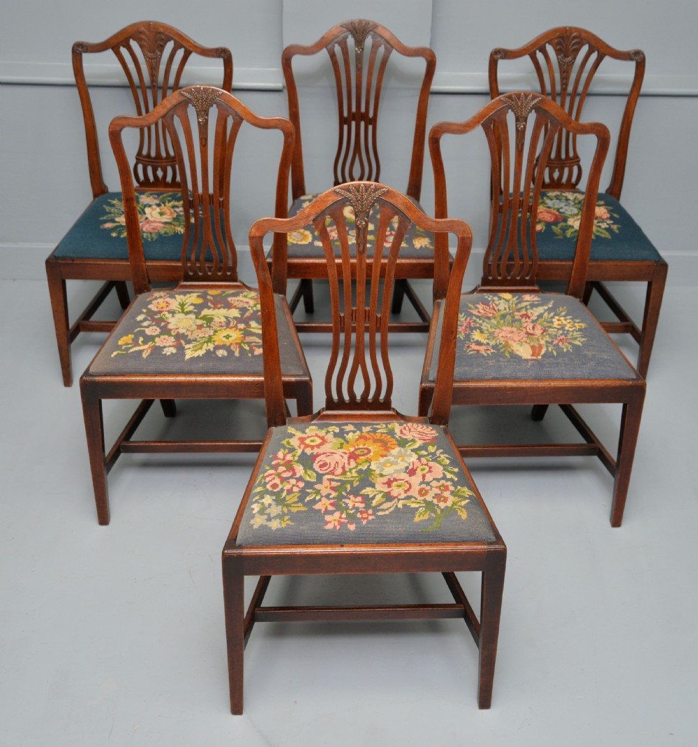 Set Of Six 18th Century Georgian Hepplewhite Mahogany Dining Chairs View VIII