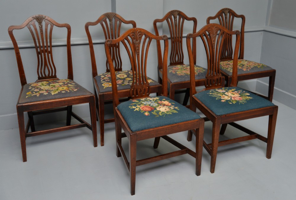 Set Of Six 18th Century Georgian Hepplewhite Mahogany Dining Chairs View XIV