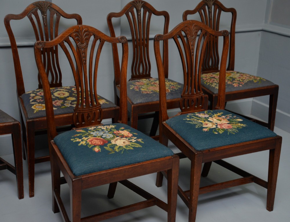 Set Of Six 18th Century Georgian Hepplewhite Mahogany Dining Chairs View XV