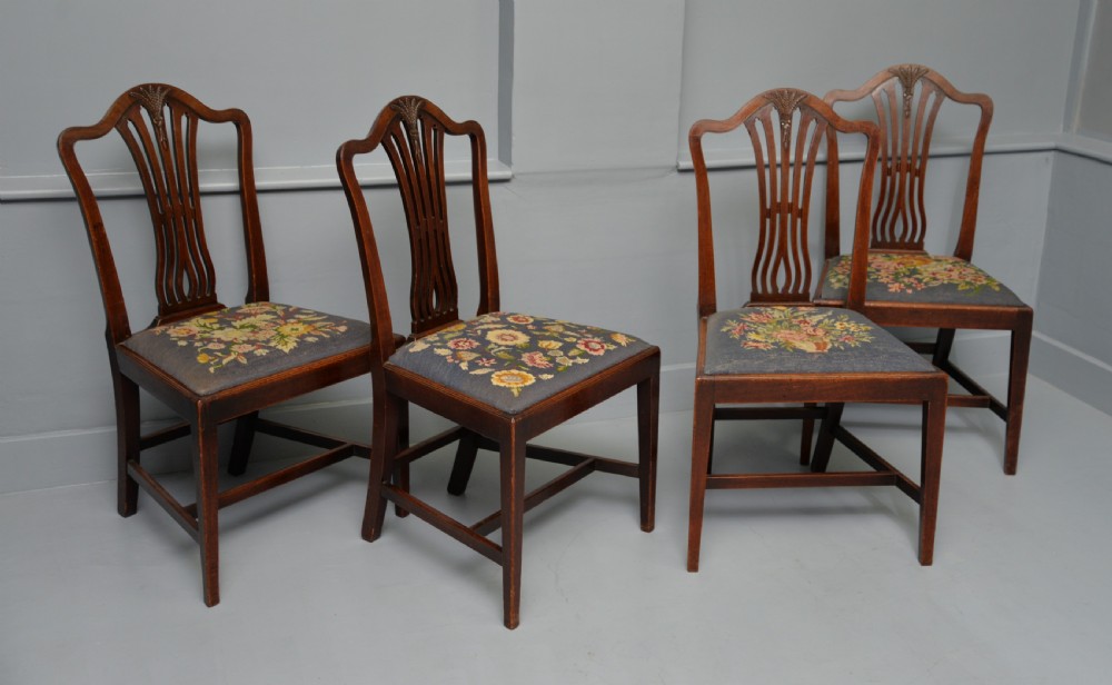 Set Of Six 18th Century Georgian Hepplewhite Mahogany Dining Chairs View XX