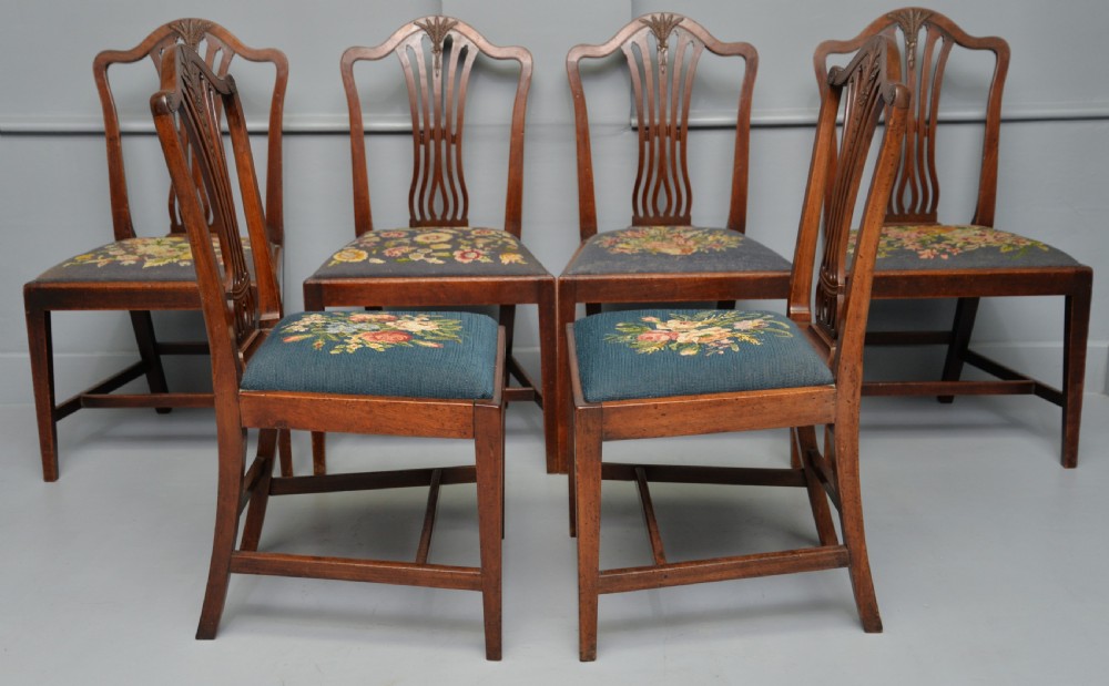 Set Of Six 18th Century Georgian Hepplewhite Mahogany Dining Chairs View XXI