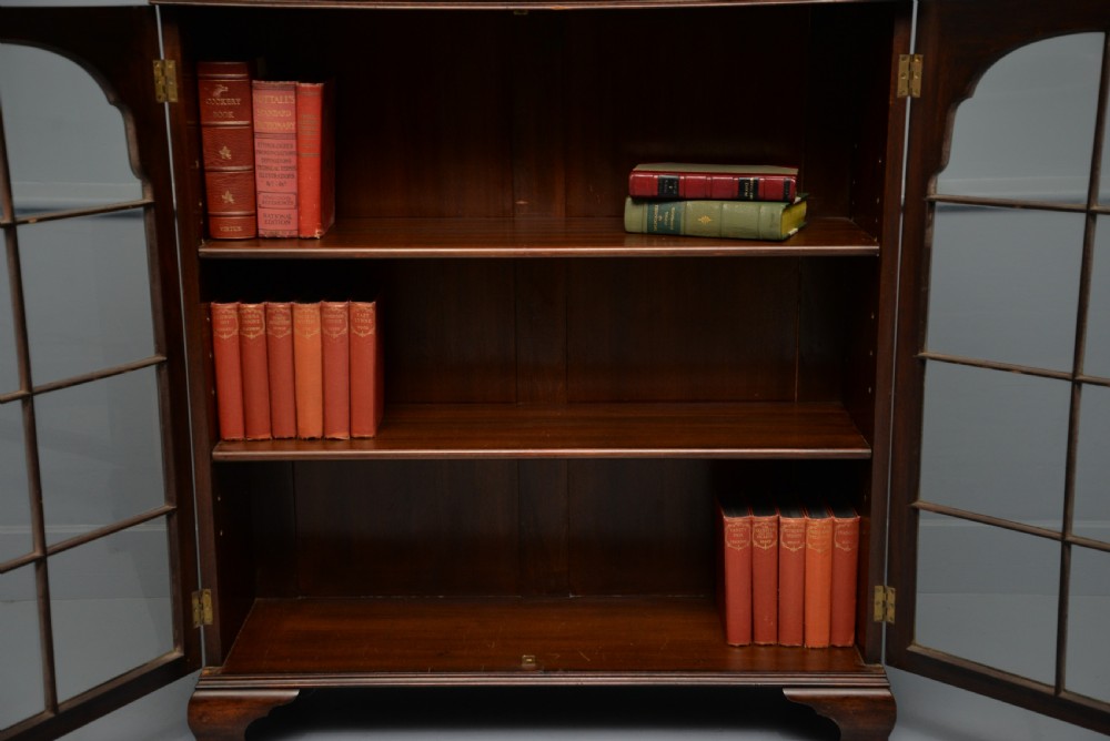 1920`s Queen Anne Style Walnut Glazed Bookcase View IV