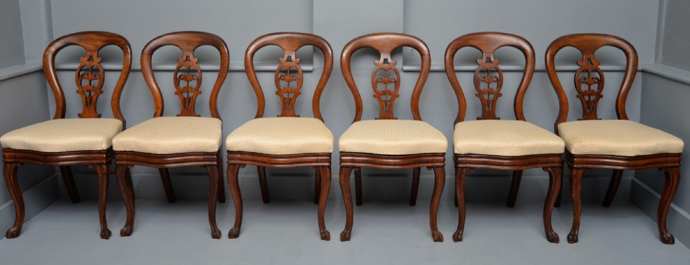 Set Of Six Victorian Mahogany Balloon Back Dining Chairs View II