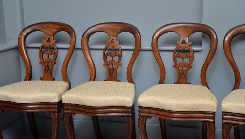 Set Of Six Victorian Mahogany Balloon Back Dining Chairs View IV