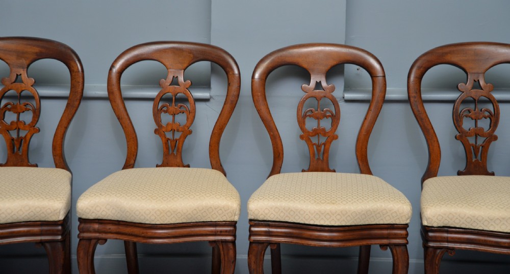 Set Of Six Victorian Mahogany Balloon Back Dining Chairs View V