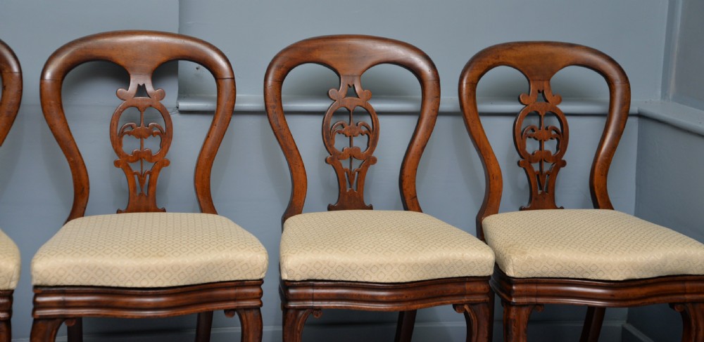 Set Of Six Victorian Mahogany Balloon Back Dining Chairs View VII
