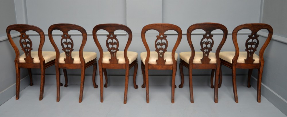 Set Of Six Victorian Mahogany Balloon Back Dining Chairs View IX